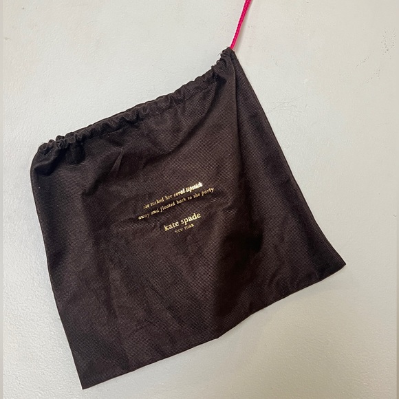 New rare Muslin Kate Spade Dust Bag Brown 14”WX 12”H. Medium - Picture 8 of 8